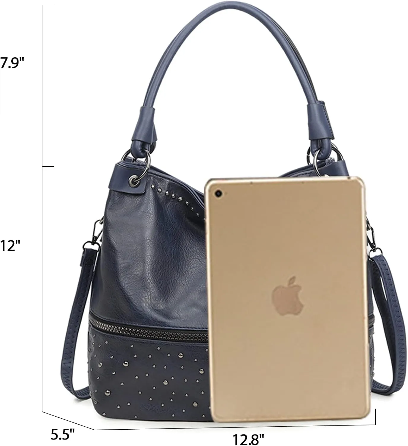 NOTAG Handbags for Women Fashion Purses and Handbags PU Leather Rivet Shoulder Crossbody Bags