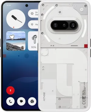 Nothing Phone (3a) Smartphone, 6.77" 120Hz AMOLED Display, 50MP Triple Camera System, Snapdragon 7s Gen3 Processor, Bluetooth 5.4, IP64 Waterproof, 5000mAh,Dual Nano-SIM, Android 15, 8 128GB White
