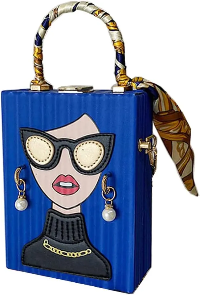 Novelty Unique 3D Lady Face PU Leather Top Handle Satchel Handbags for Women Funky Tote Purse Hobo Crossbody Shoulder bags