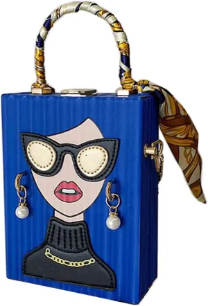 Novelty Unique 3D Lady Face PU Leather Top Handle Satchel Handbags for Women Funky Tote Purse Hobo Crossbody Shoulder bags
