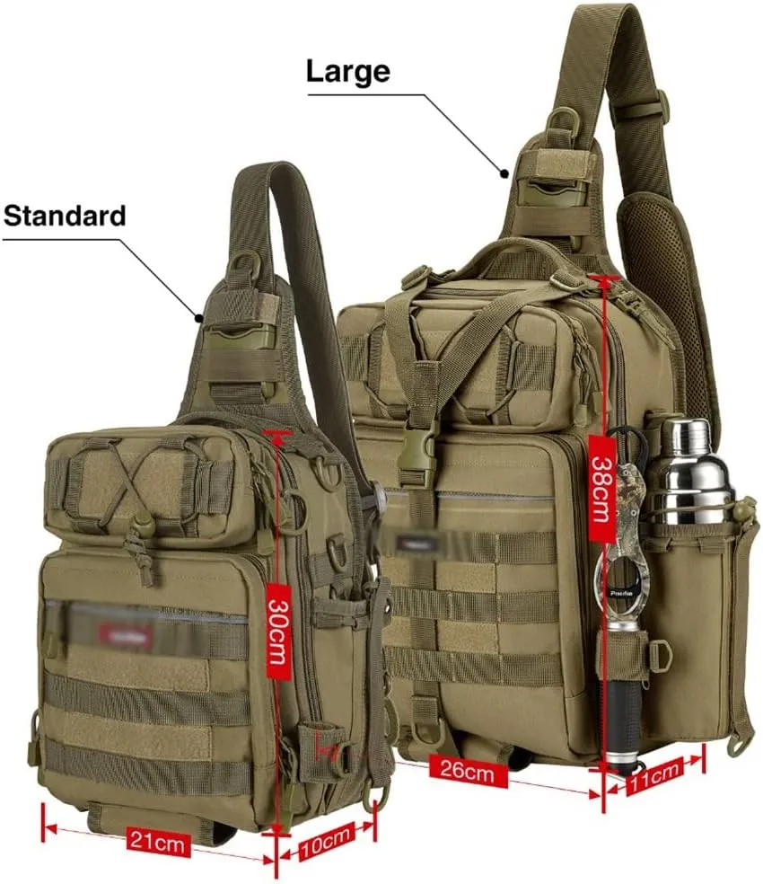 Nylon Fishing Bag Multifunctional Shoulder Bag Outdoor Camping Mountaineering Equipment Fishing Gear Bag(E,30 * 21 * 10cm)