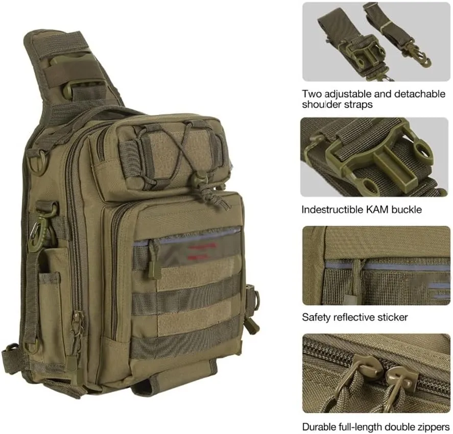 Nylon Fishing Bag Multifunctional Shoulder Bag Outdoor Camping Mountaineering Equipment Fishing Gear Bag(E,30 * 21 * 10cm)