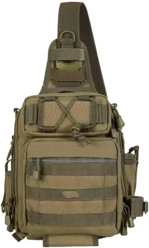 Nylon Fishing Bag Multifunctional Shoulder Bag Outdoor Camping Mountaineering Equipment Fishing Gear Bag(E,30 * 21 * 10cm)