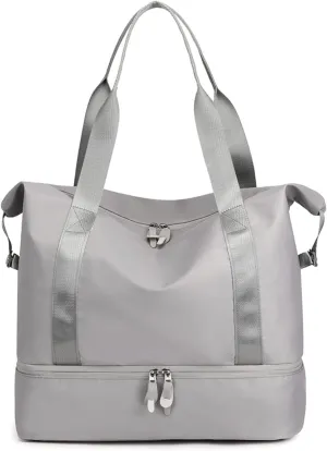 Nylon Handbags for Women and Men Gym with Shoes Compartment Carry on Luggage Shoulder Travel Duffel