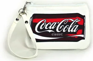 Official Coca Cola Canvas Classic Screen Print Wristlet with Detachable Strap