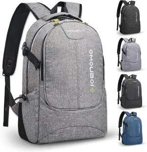 OMOUBOI Travel Laptop Backpack Lightweight 15.6" Reflective Business Daypack Water Resistant Computer Bag (Grey)
