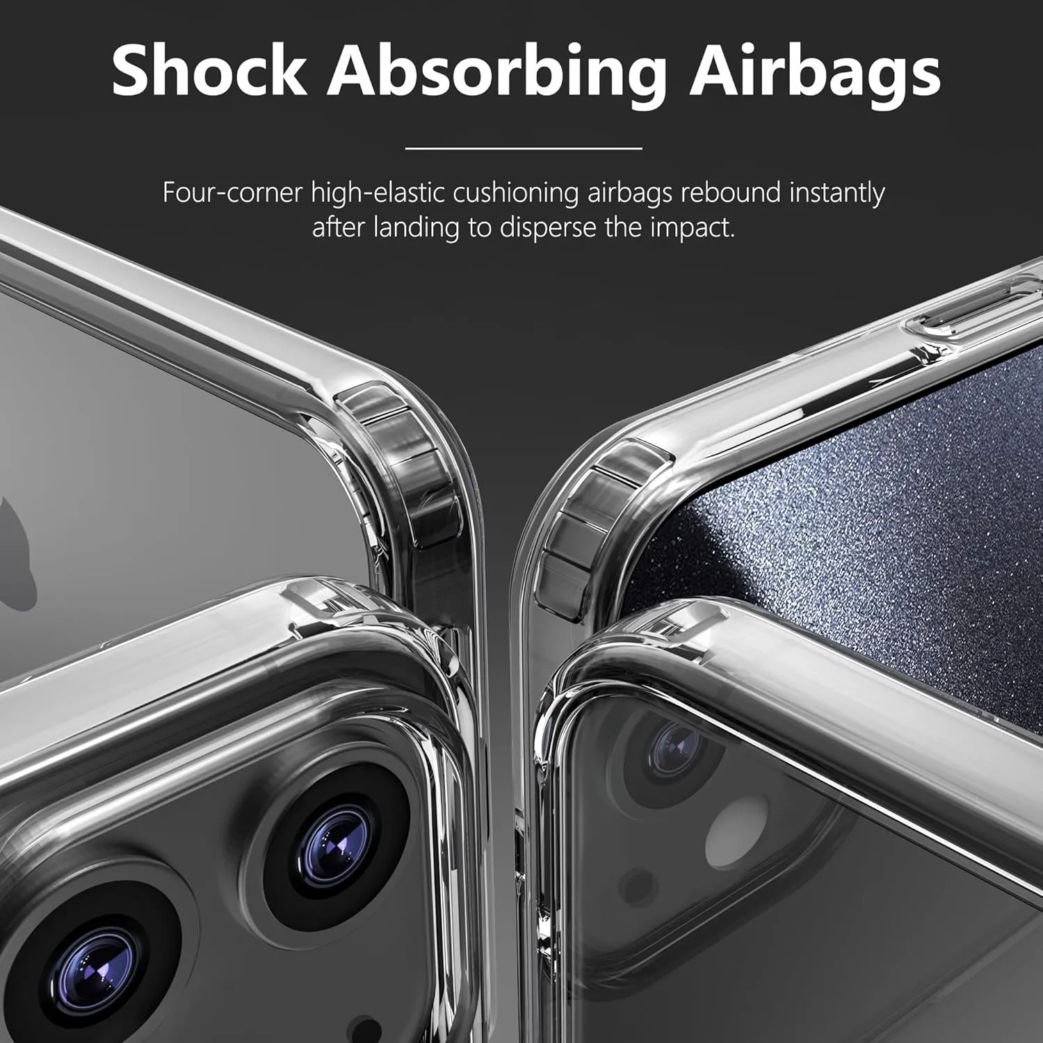 ONES for iPhone 12 Mini HD Clear Slim Hard Case Military-Grade Protection [Shockproof Airbags] Raise Edges Protect Camera & Screen, [Anti Yellow & Slip] PC   TPU Hybrid Transparent Silicone Cover