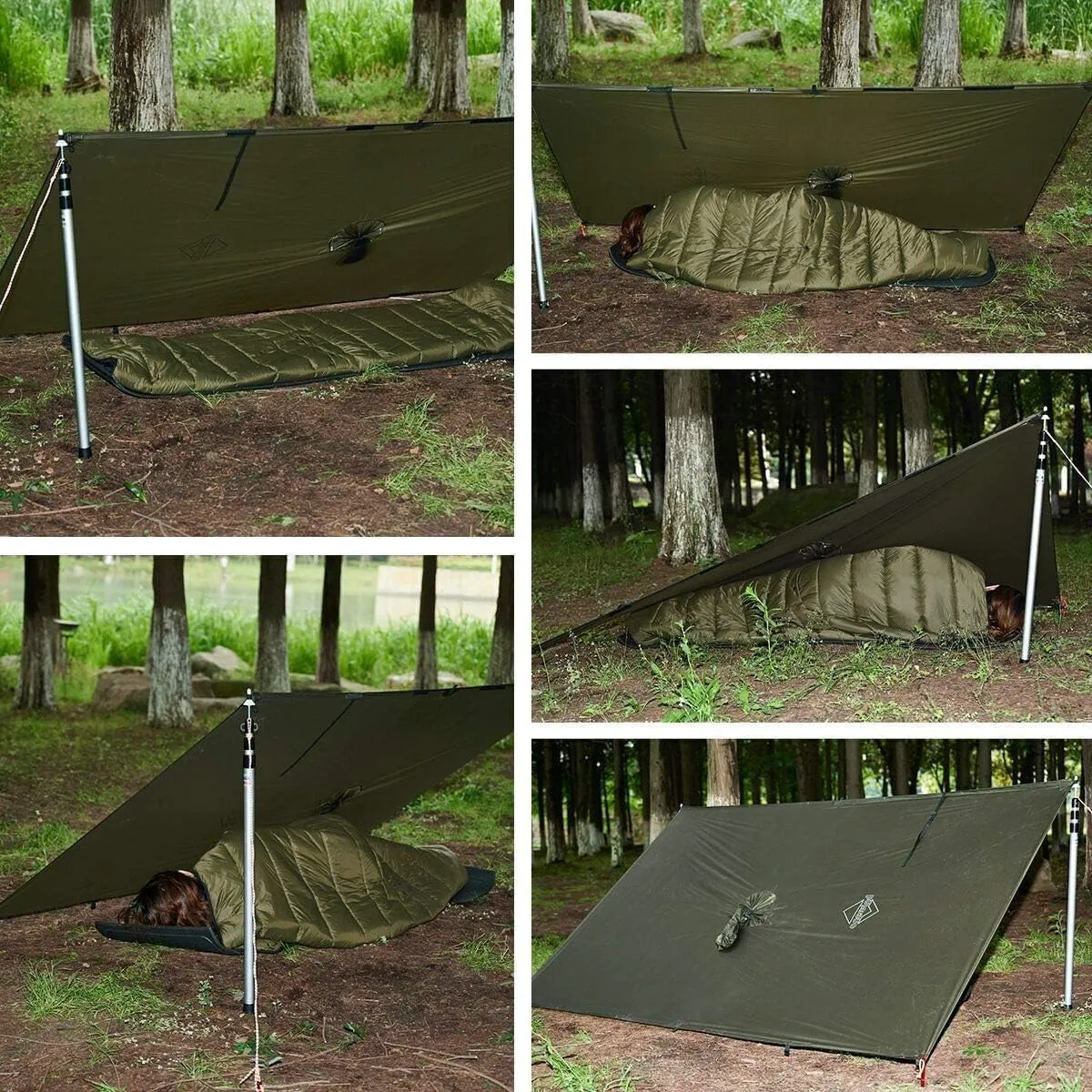 onewind Hooded Rain Poncho, Silnylon Rain Coat Versatile Survival Shelter Waterproof Breathable Lightweight Poncho