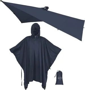 onewind Hooded Rain Poncho, Silnylon Rain Coat Versatile Survival Shelter Waterproof Breathable Lightweight Poncho