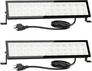 Onforu LED Shop Lights,90W 10000lm Ultra Bright LED Work Lights with Plug,6500K Daylight White Garage Light,IP66 Waterproof Lighting for Garage Warehouses Workshop(2 Pack)