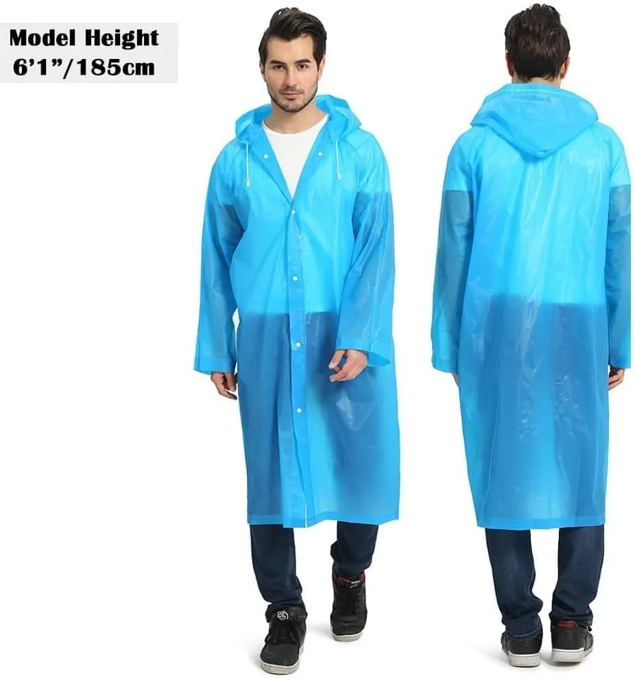 Opret 2 Pack Raincoats for Adults Reusable, EVA Rain Ponchos Lightweight Rain Coat Waterproof Rain Gear for Men and Women