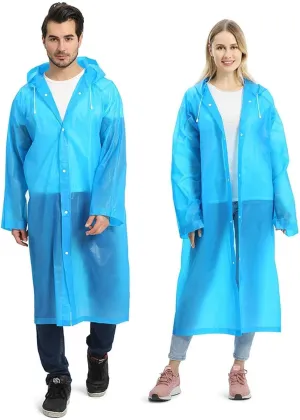 Opret 2 Pack Raincoats for Adults Reusable, EVA Rain Ponchos Lightweight Rain Coat Waterproof Rain Gear for Men and Women