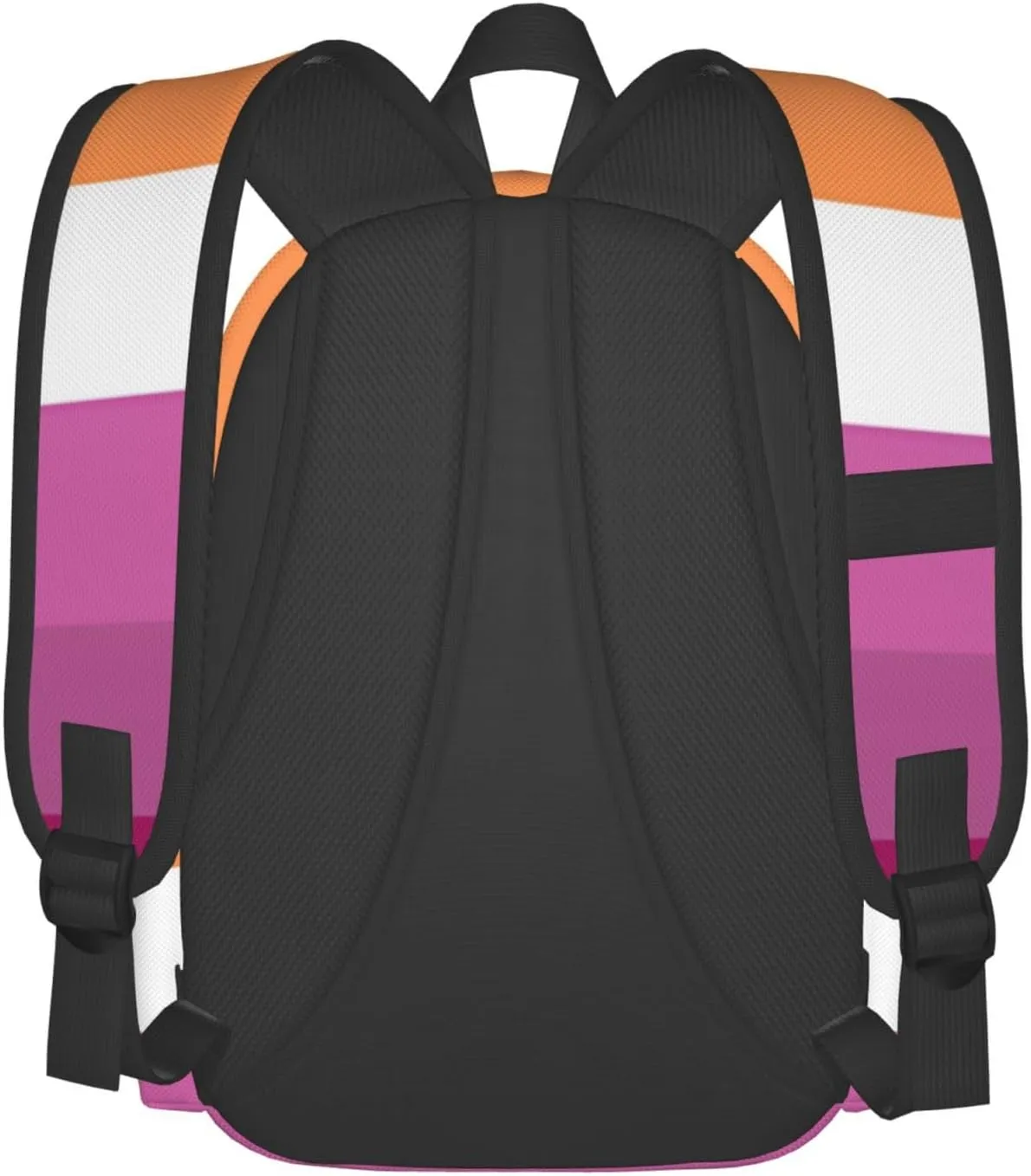 Orange Magenta Lesbian Pride Flag Laptop Backpack Shoulder Bag Laptop Pack Travel Backpacks Commuter Back Pack Casual Daypack Bags With Side Pockets