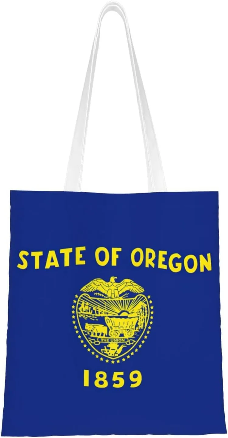 Oregon State Flag print Canvas Tote Bag for Women,Womens Purse Handbags for Travel Beach Nurse College Gift