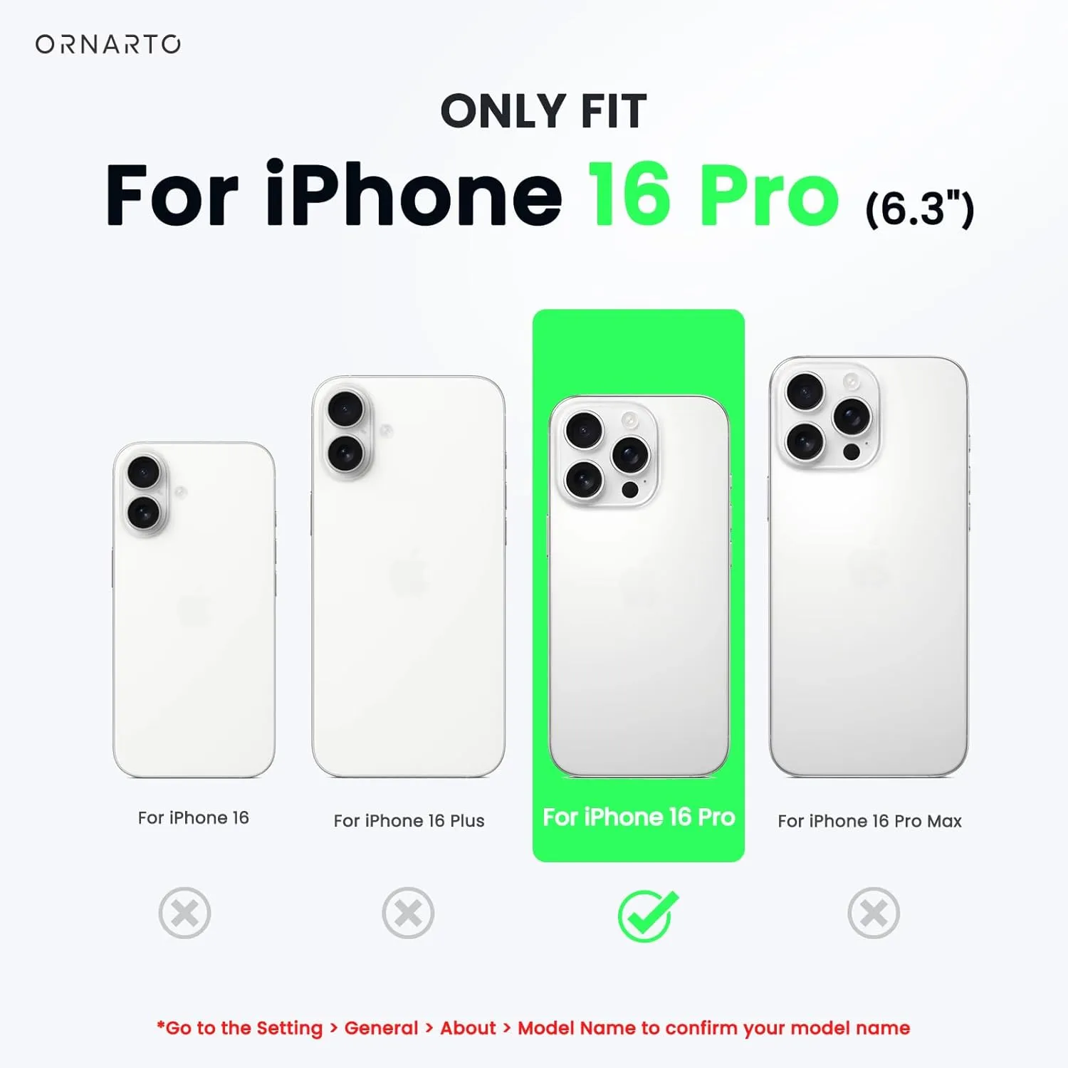 ORNARTO Compatible with iPhone 16 Pro Case 6.3", Slim Liquid Silicone 3 Layers Soft Gel Rubber Shockproof Protective Case with Anti-Scratch Microfiber Lining-Black