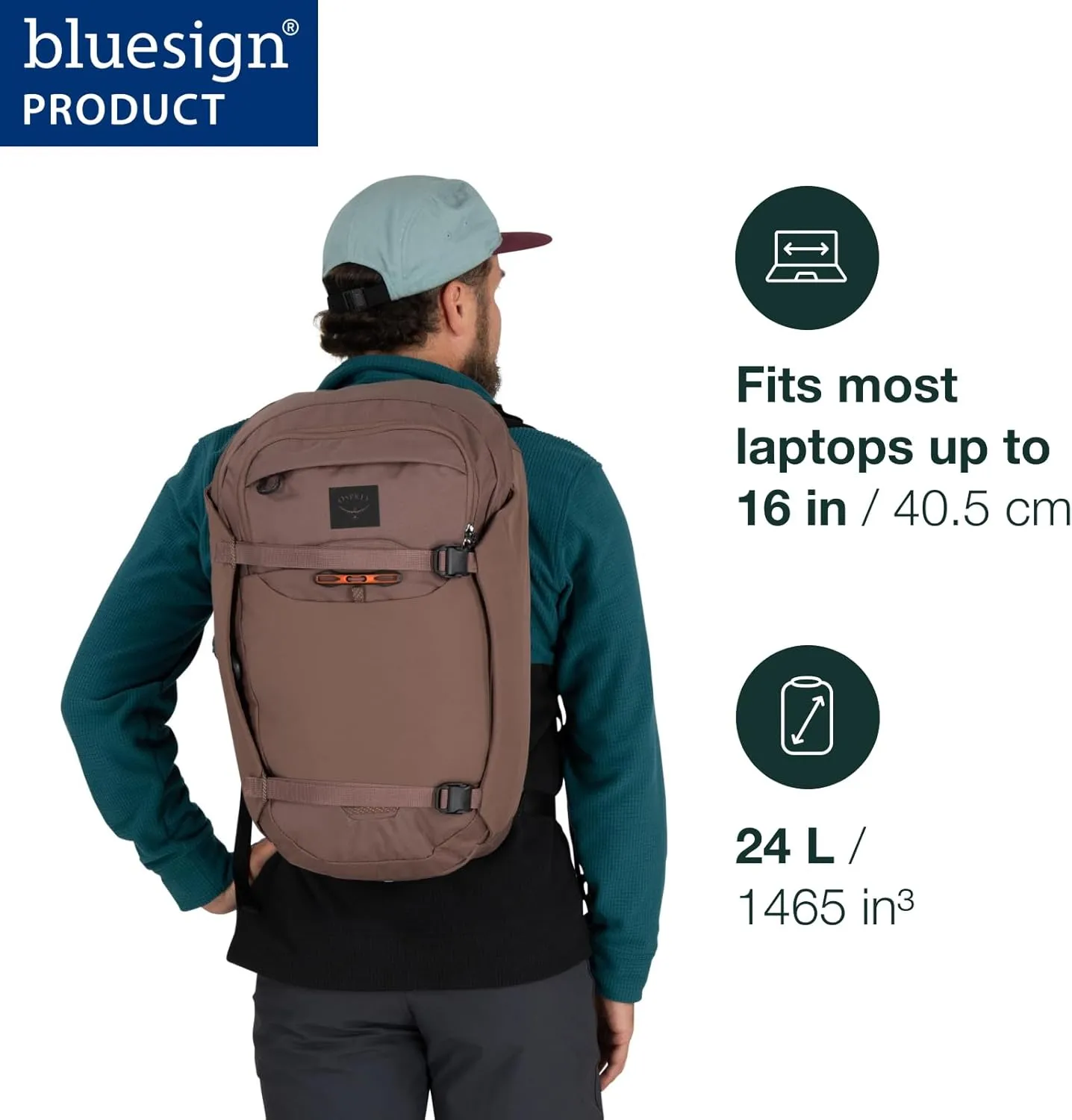 Osprey Metron 24L Commuter Bike Backpack, Magma Brown