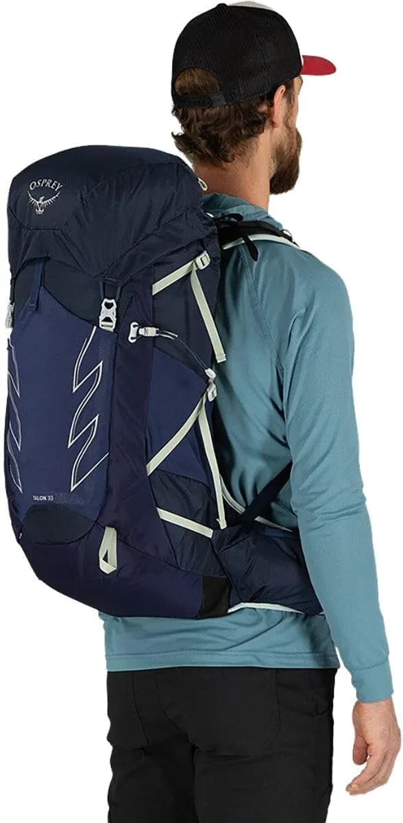 Osprey Talon 33L Men's Hiking Backpack with Hipbelt, Green Belt/Black, L/XL