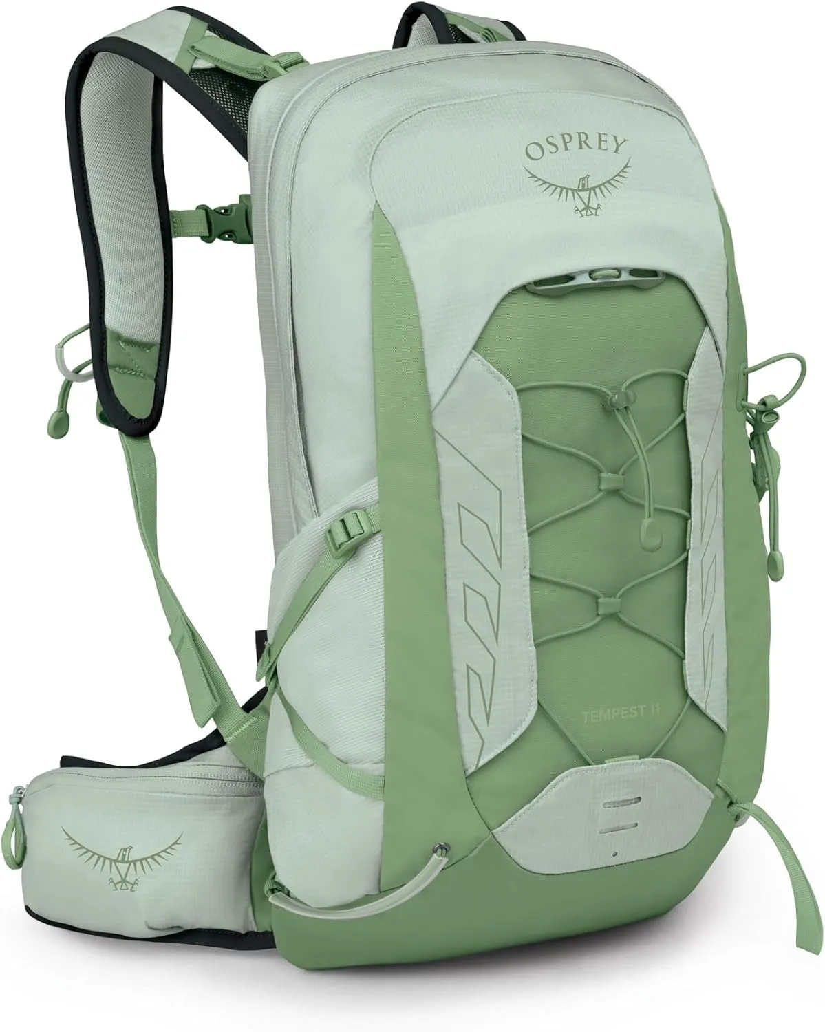 Osprey Tempest 11L Women's Lightweight Hiking Backpack with Hipbelt, Frosty Mint Green/Botanica