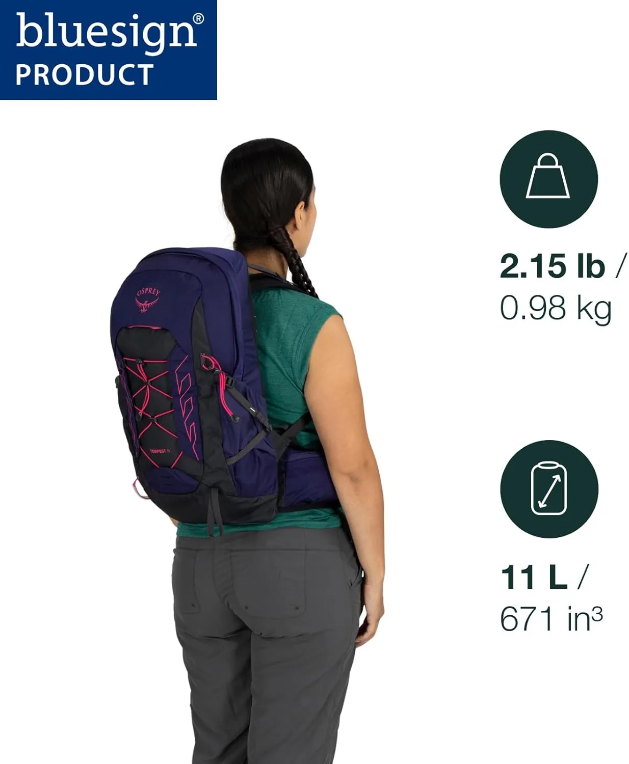 Osprey Tempest 11L Women's Lightweight Hiking Backpack with Hipbelt, Red Pampas/Coal Grey
