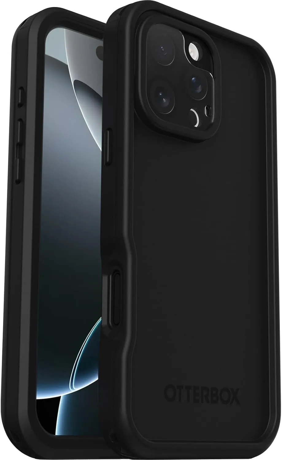 OtterBox iPhone 16 Pro Max FRĒ Series Waterproof Case with MagSafe (Designed by LifeProof) - Black, Waterproof, 60% Recycled Plastic, Sleek and Stylish