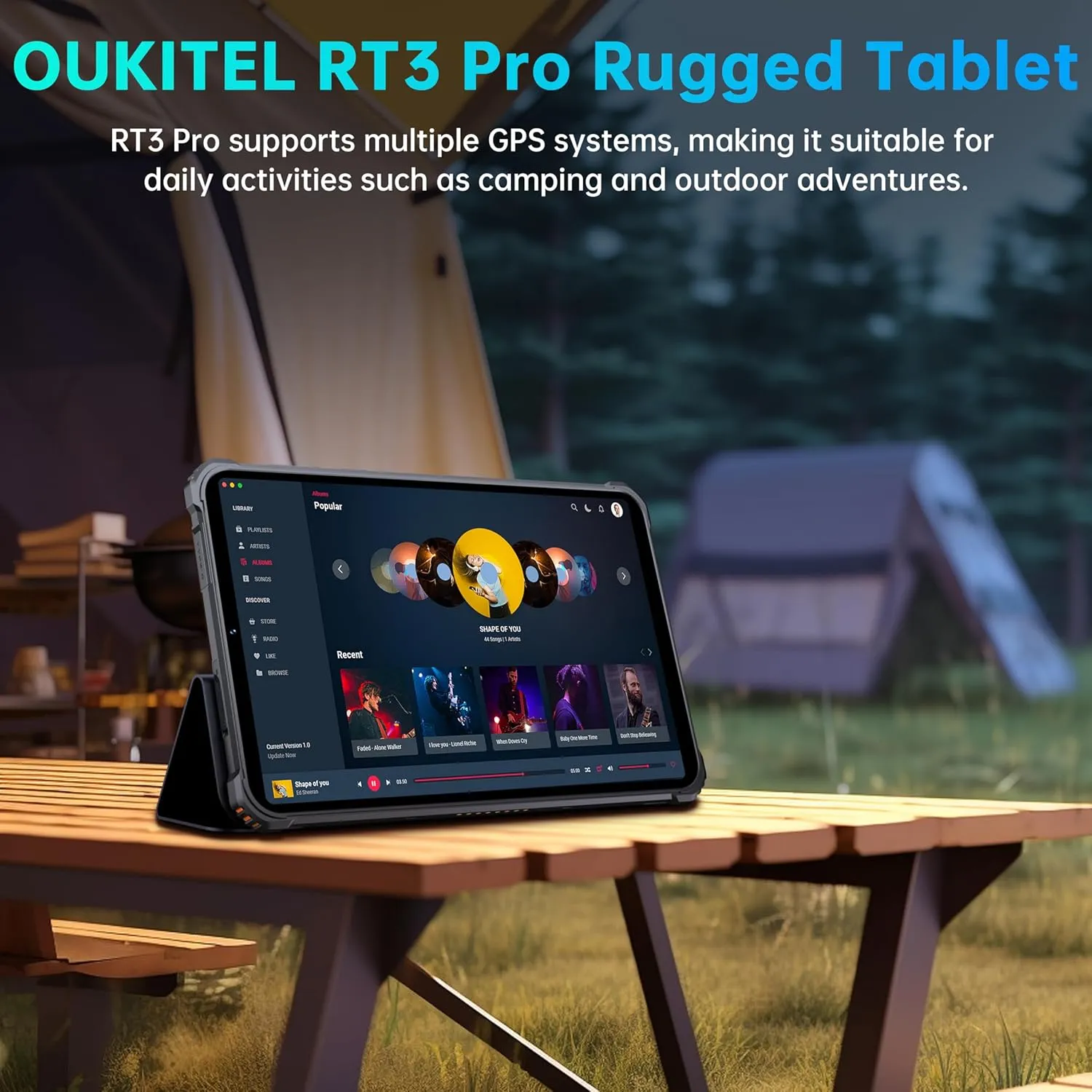 OUKITEL RT3 Pro Rugged Tablet - 16GB 128GB 1TB Expandable Waterproof Android 14 Tablet, 8 Inch HD Display, 5150mAh Battery Tablets, 16 8MP Camera, 4G Dual SIM/5G WiFi/Face ID/OTG/NFC/BT5.0, Green