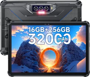 OUKITEL RT7 Waterproof Tablet Android - 32000mAh Battery Rugged Tablet, 33W Fast Charging, 16GB 256GB 1TB Expandable Tablet PC, 10.1" FHD Tablets,48MP 20MP Night Vision Camera,4G Dual SIM/NFC/T-Mobile
