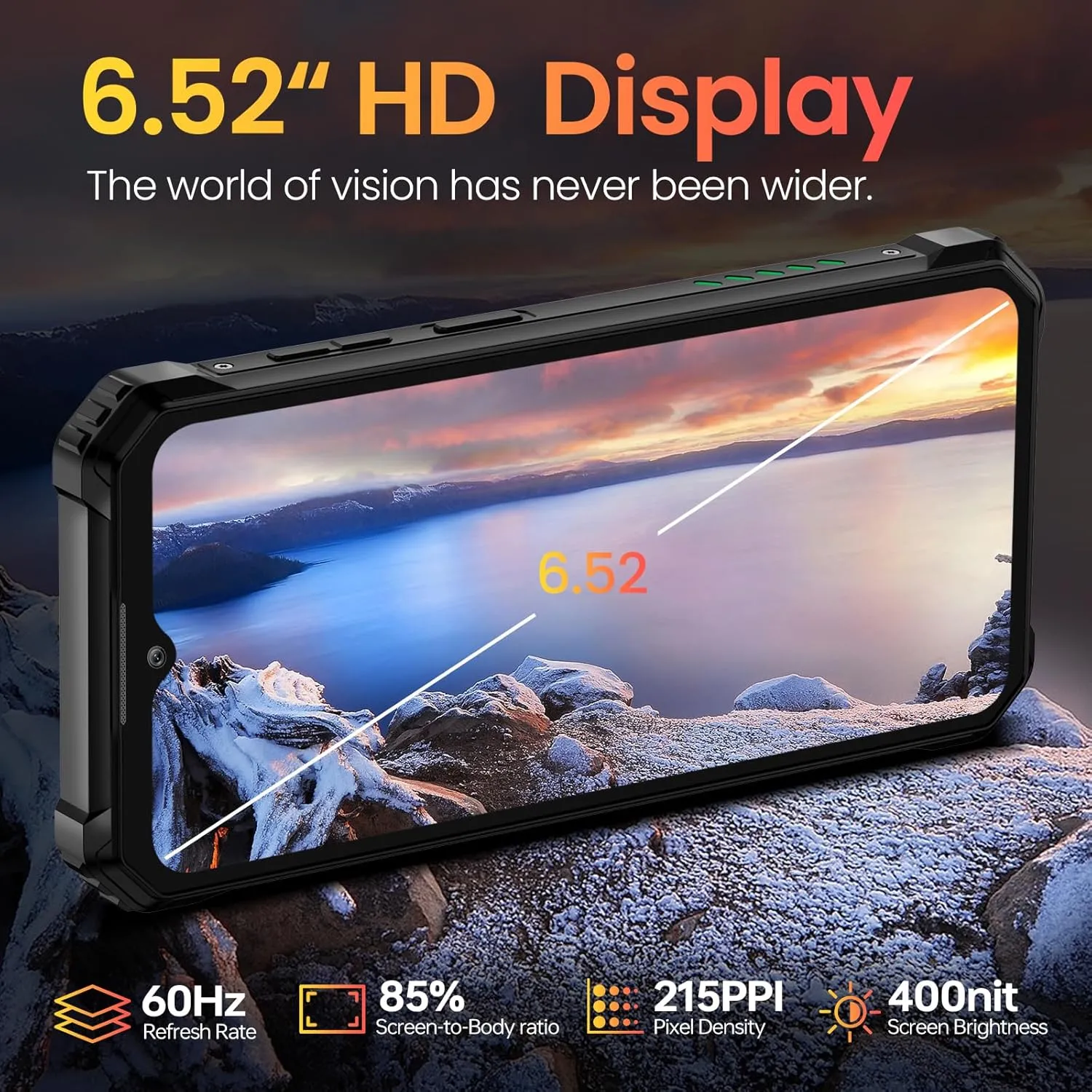 OUKITEL WP28E Rugged Phone Unlocked, 10600mAh Battery Cell Phone, 6.52" Screen Smartphone, 64GB ROM/TF 1TB, 13MP Camera, 4G Dual SIM Android 14,IP68/IP69K Waterproof Phone, NFC/OTG/GPS/T-Mobile