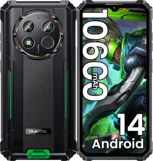 OUKITEL WP28E Rugged Phone Unlocked, 10600mAh Battery Cell Phone, 6.52" Screen Smartphone, 64GB ROM/TF 1TB, 13MP Camera, 4G Dual SIM Android 14,IP68/IP69K Waterproof Phone, NFC/OTG/GPS/T-Mobile