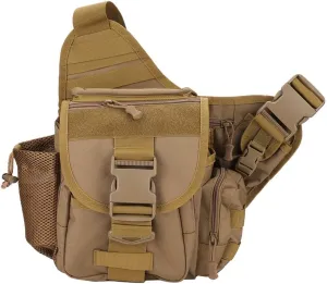 Outdoor Fanny Pack, Waist Bag with Mesh Pocket for Travel Camping Fishing, Large Capacity Nylon Material, sturdy and Wear (Brown)