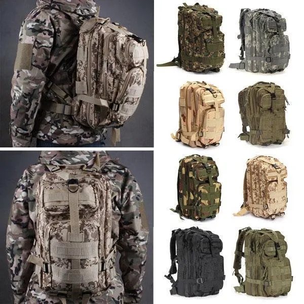 Outdoor Military Tactical Camping Hiking Trekking Backpack Rucksack Army Green