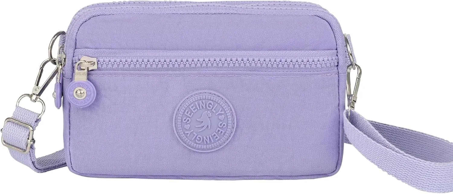 Over Shoulder Purse Crossbody for Women Triple Capacity Change Pouch with Long Strap