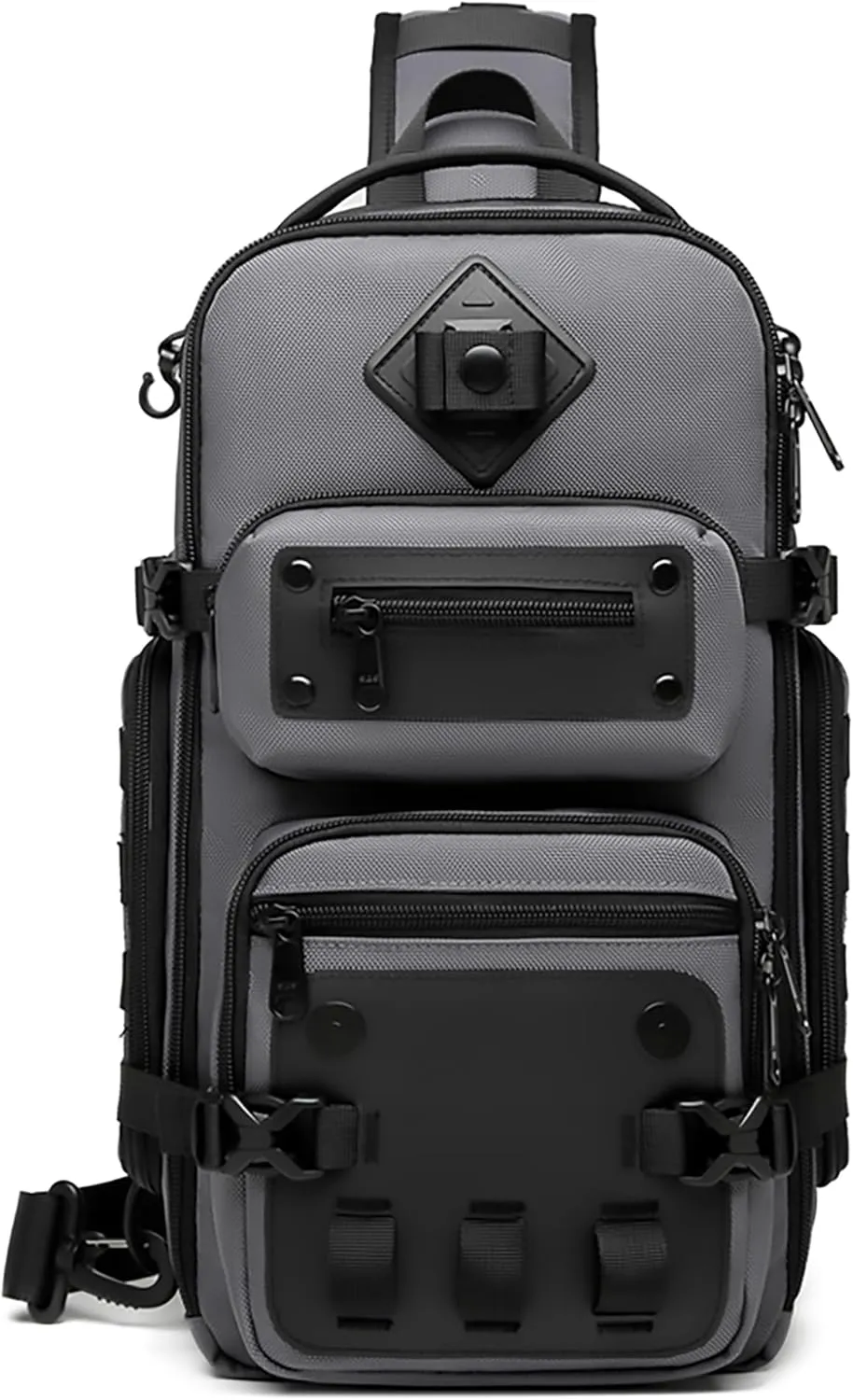 OZUKO Tactical Backpack Chest Sling Bags for Men, Waterproof Crossbody Shoulder Daypack for Outdoor Walking Hiking Trekking (Dark gray)