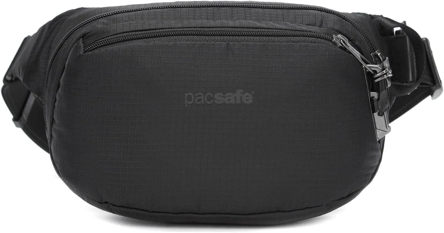 Pacsafe Vibe 100 4 Liter Anti Theft Fanny Pack-Fits 7 inch Tablet Waist, Black