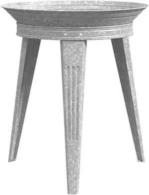 Panacea Galvanized Metal Outdoor Bird Bath, 2 Inch Bird Bath Bowl and 3 Legged Bird Bath Stand for Patio and Deck, Vintage Backyard Accessories, Gray
