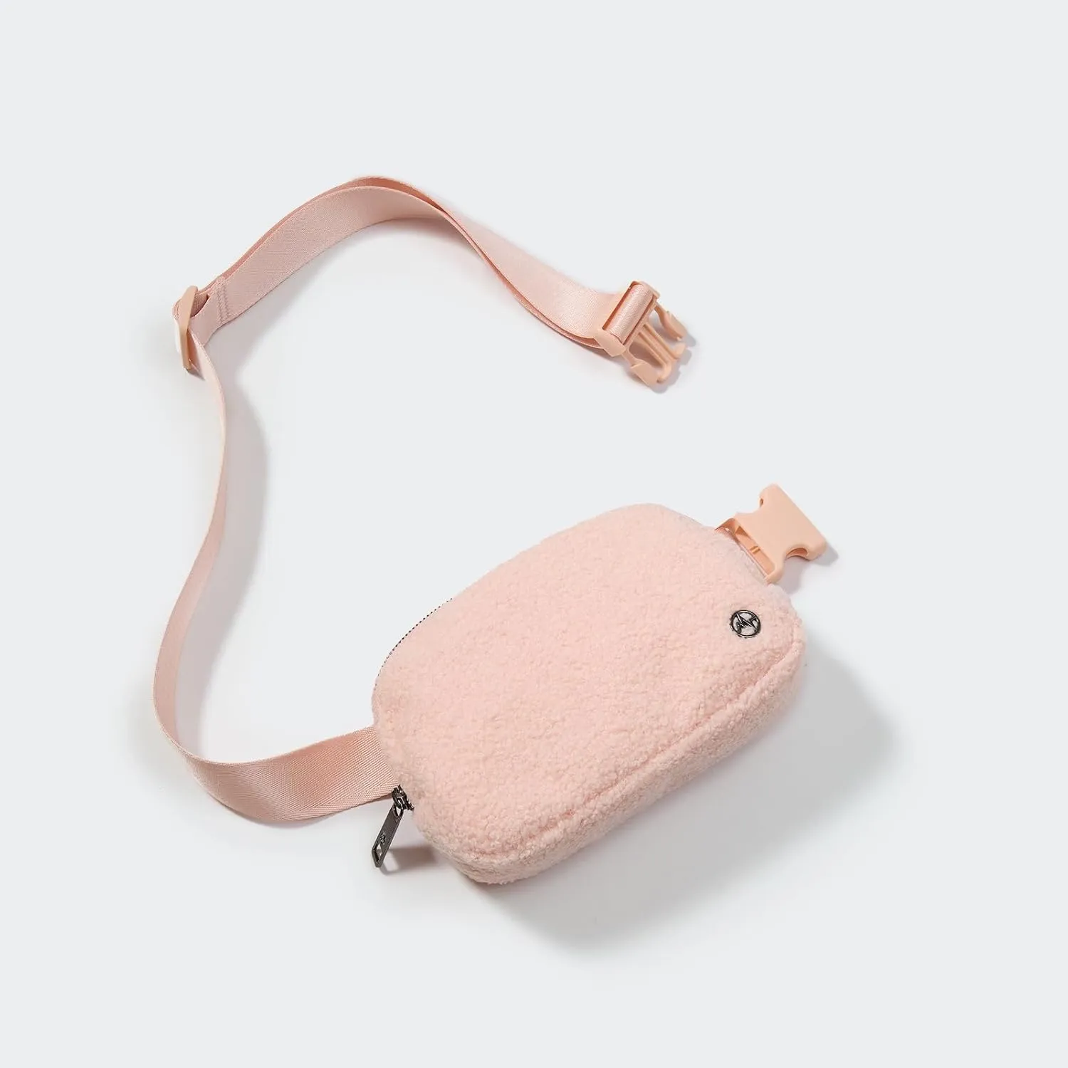 Pander Fanny pack Everywhere Fleece Belt Bag for Women and Men with Adjustable strap Belt, 1L. (Cream Pink)