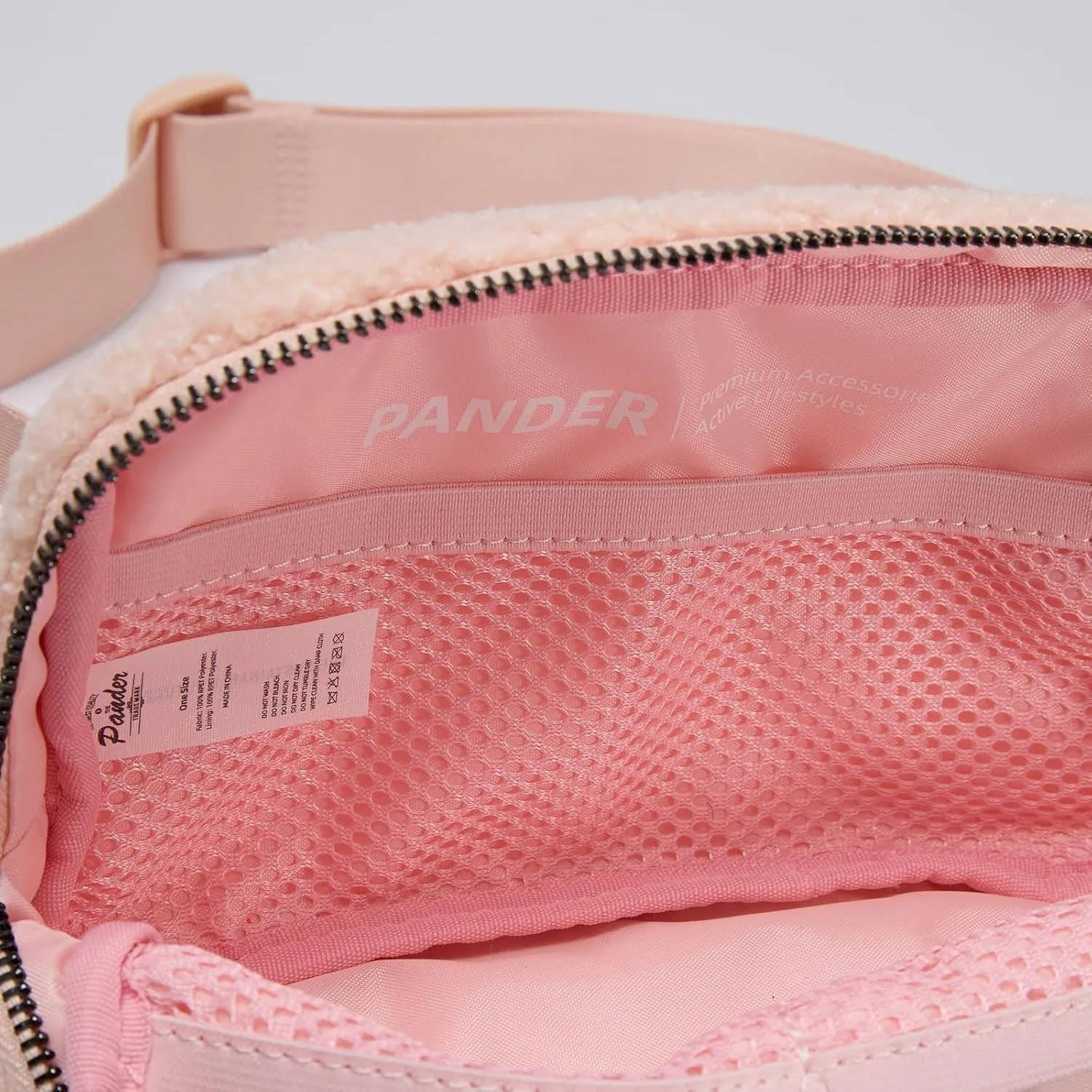 Pander Fanny pack Everywhere Fleece Belt Bag for Women and Men with Adjustable strap Belt, 1L. (Cream Pink)