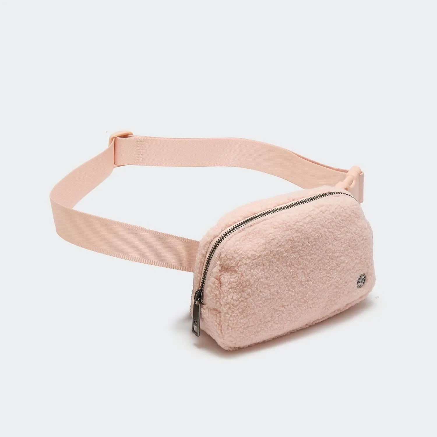 Pander Fanny pack Everywhere Fleece Belt Bag for Women and Men with Adjustable strap Belt, 1L. (Cream Pink)