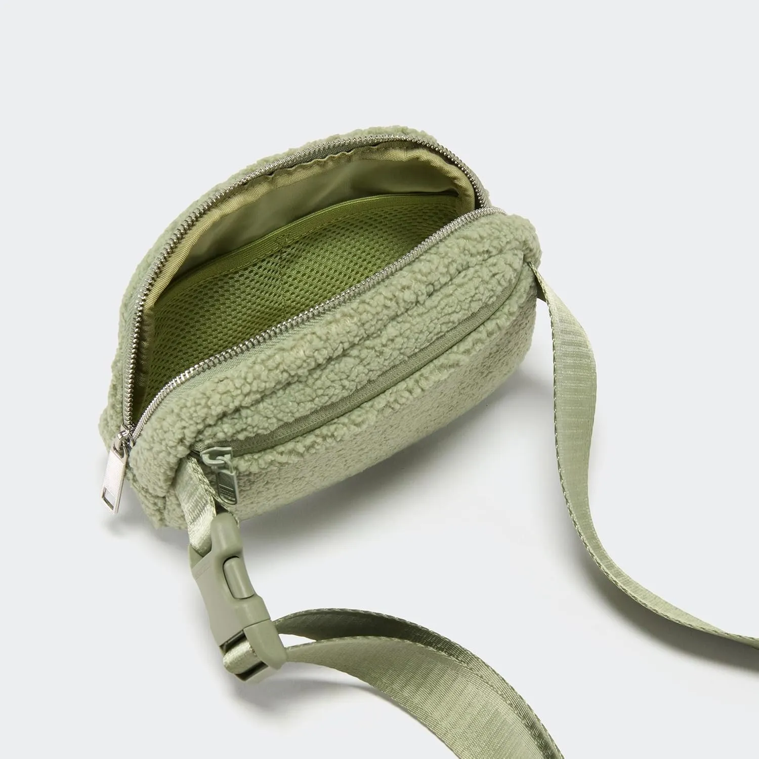 Pander Fanny pack Everywhere Fleece Belt Bag for Women and Men with Adjustable strap Belt, 1L. (Grey Sage)