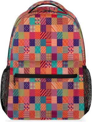 Patchwork Backpack Small Lightweight Laptop Daypack Travel Back Pack Mochilas Para Hombres Mujer College Backpacks for Wome Men