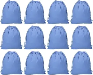 PATIKIL 100% Cotton Reusable Drawstring Bags, 7x10 Inch 12 Pack Multipurpose Washable Cotton Dust Bags, Luggage Organizer, Travel Essentials Storage Pouch, Blue