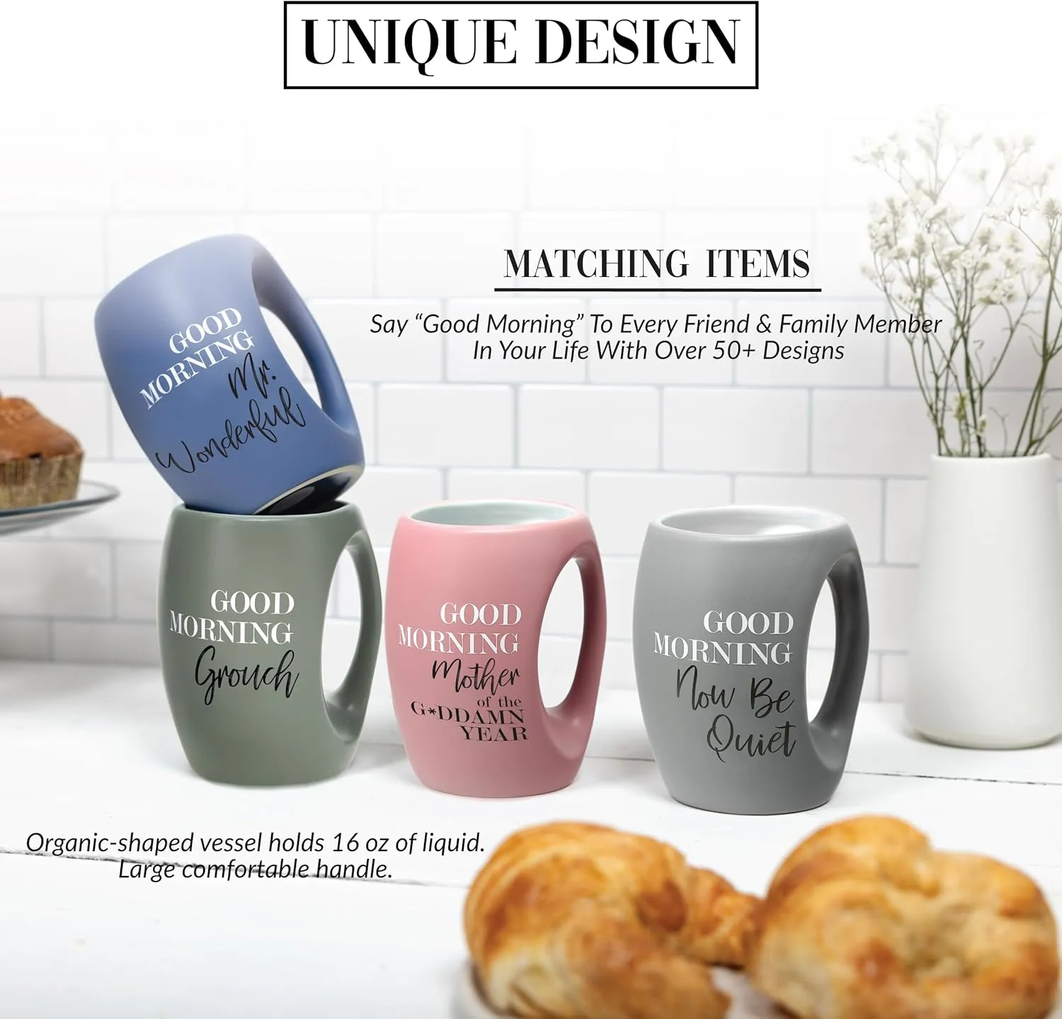 Pavilion Gift Company - Good Morning Mr. Wonderful - 16 oz Green Coffee Mug Tea Cup Gift From Husband Boyfriend Anniversary Wedding Birthday Long Distance Present