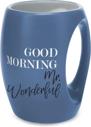 Pavilion Gift Company - Good Morning Mr. Wonderful - 16 oz Green Coffee Mug Tea Cup Gift From Husband Boyfriend Anniversary Wedding Birthday Long Distance Present