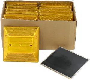 Peel-N-Stick Yellow Reflective Road Driveway Marker (10 Pack) - Yellow Pavement Markers - Yellow Reflective Road Marker