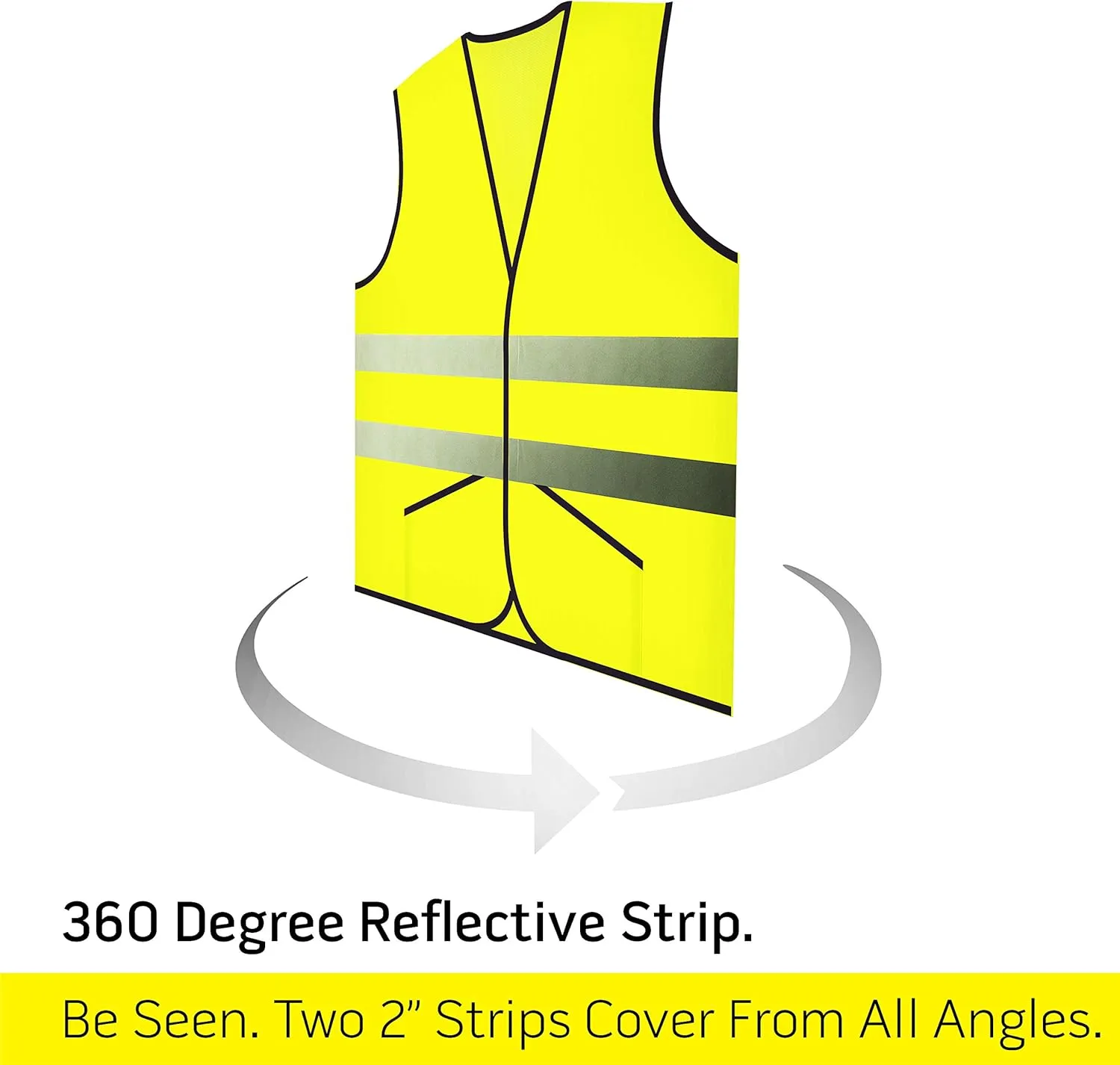 PeerBasics Pocket Safety Vest Bulk Pack Reflective High Visibility Men Women