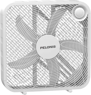 Pelonis Box Fan 20 Inch – Adjustable 3 Speeds For the Perfect Noise Level for Sleeping – 5 Blade Technology Provides Powerful Airflow to Beat the Heat – Sleek Design, Lightweight, Durable, White