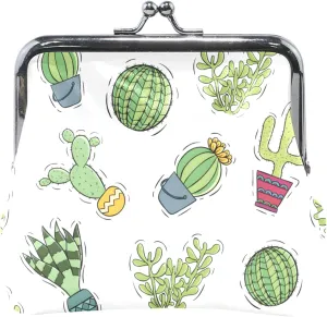 Personalized Fresh Cactus Green Women's Coin Purses & Pouches Kiss Lock Change Bag Card Pouch