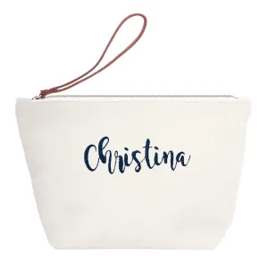 Personalized Gifts for Women Travel Makeup Bag with Name Bridesmaid Gifts Cosmetic Bag for Wedding Gifts Bride Birthday Gifts Teacher Gifts Bridesmaid Makeup Bag with Zipper Canvas