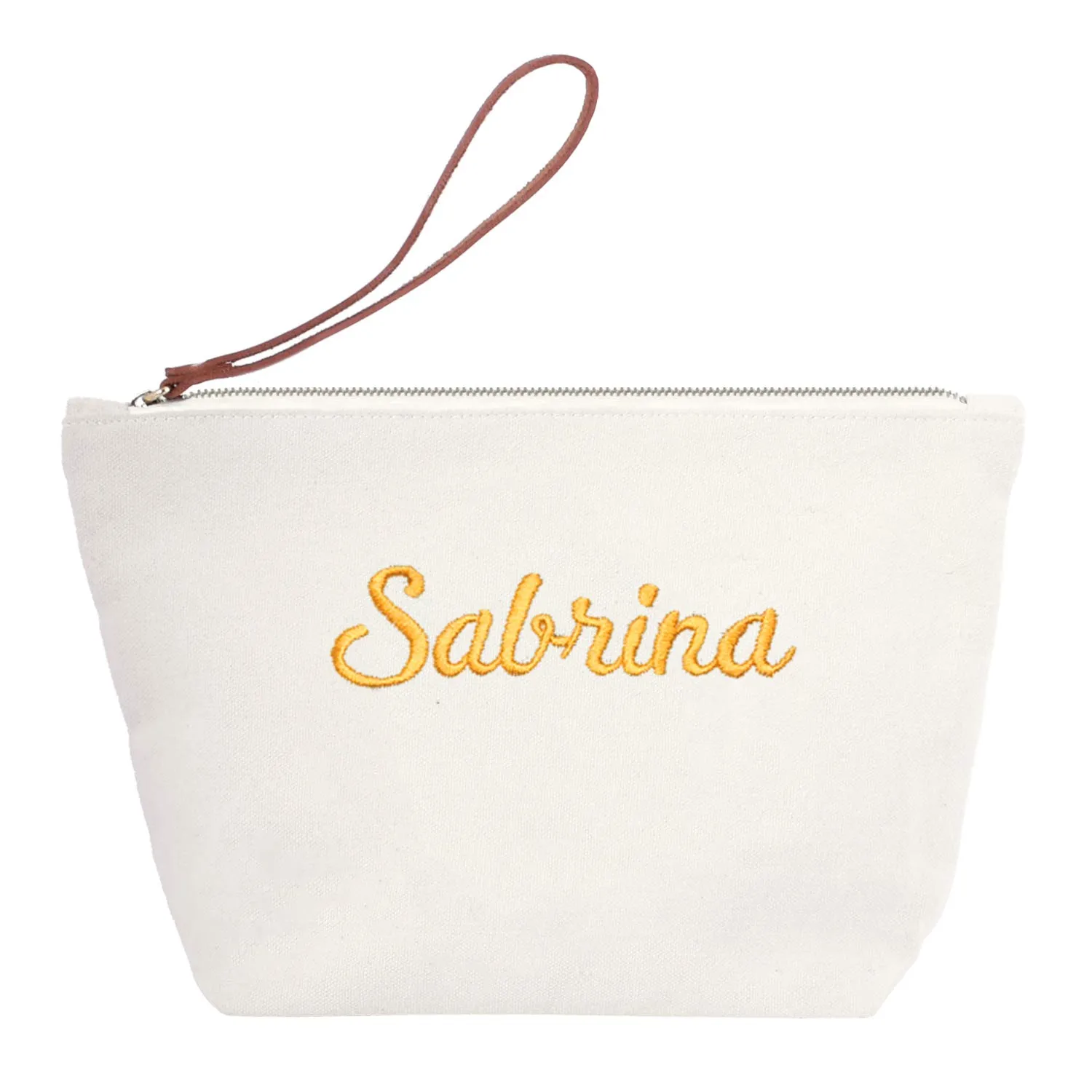 Personalized Gifts for Women Travel Makeup Bag with Name Bridesmaid Gifts Cosmetic Bag for Wedding Gifts Bride Birthday Gifts Teacher Gifts Bridesmaid Makeup Bag with Zipper Canvas