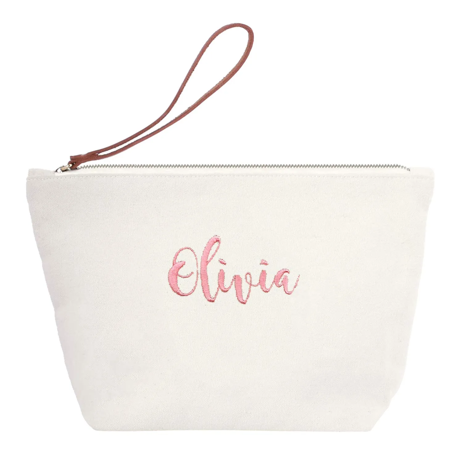 Personalized Gifts for Women Travel Makeup Bag with Name Bridesmaid Gifts Cosmetic Bag for Wedding Gifts Bride Birthday Gifts Teacher Gifts Bridesmaid Makeup Bag with Zipper Canvas