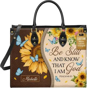 Personalized Leather Handbag for Women, Custom Name Church Bag, Christian Gifts, Mother's Day Gift for God Lovers